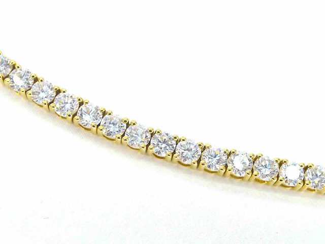 Gouden tenniscollier met briljant geslepen diamanten 16.00 carat - afbeelding 4 van  8