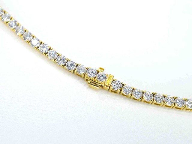 Gouden tenniscollier met briljant geslepen diamanten 16.00 carat - afbeelding 5 van  8