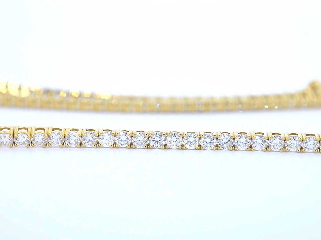Gouden tenniscollier met briljant geslepen diamanten 16.00 carat - afbeelding 7 van  8