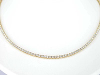 Gouden tenniscollier met briljant geslepen diamanten van 10.00 carat