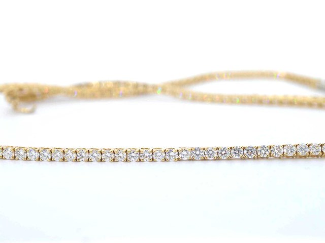 Gouden tenniscollier met briljant geslepen diamanten van 10.00 carat - afbeelding 3 van  8