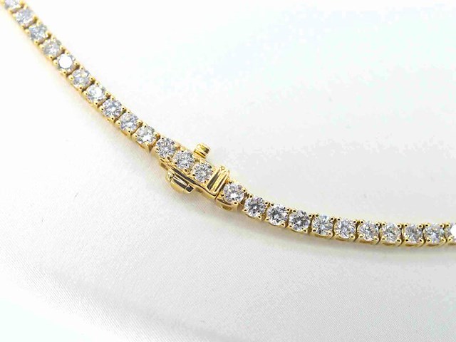Gouden tenniscollier met briljant geslepen diamanten van 10.00 carat - afbeelding 4 van  8