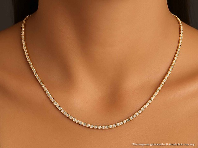 Gouden tenniscollier met diamanten 3.00 carat - afbeelding 2 van  9