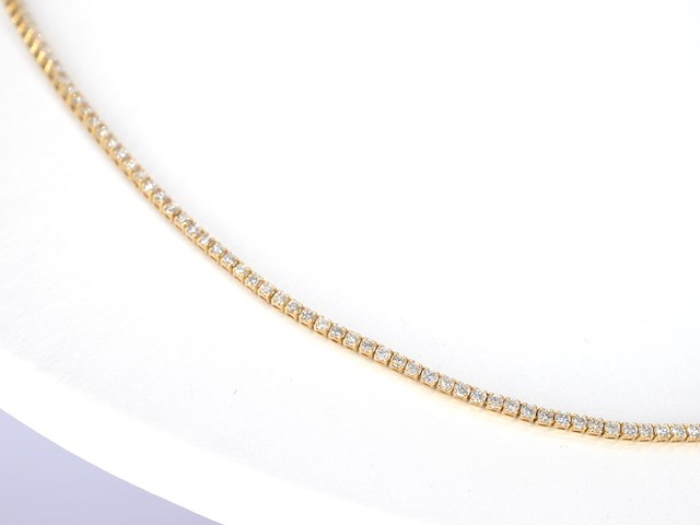 Gouden tenniscollier met diamanten 3.00 carat - afbeelding 3 van  9