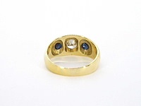Gouden tiffany herenring diamant saffier - afbeelding 9 van  11