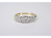 Gouden trinity ring met diamanten - afbeelding 4 van  6