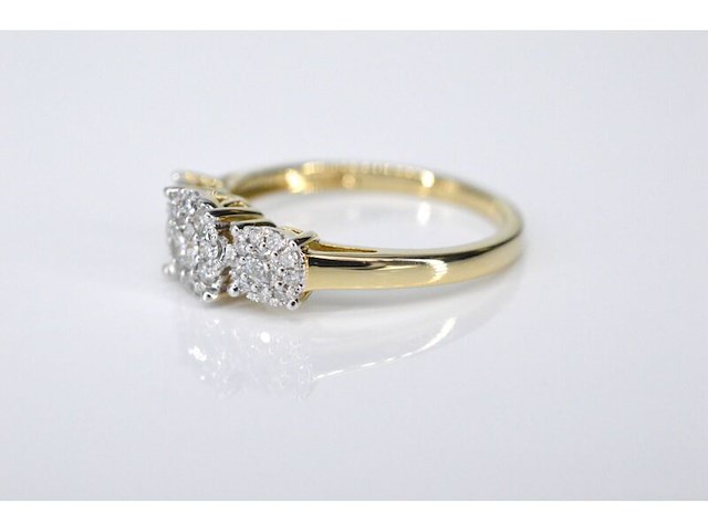 Gouden trinity ring met diamanten - afbeelding 4 van  7