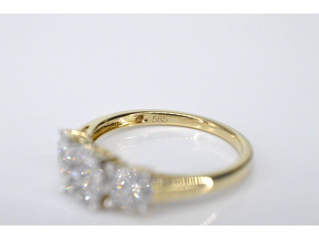Gouden trinity ring met diamanten - afbeelding 5 van  7
