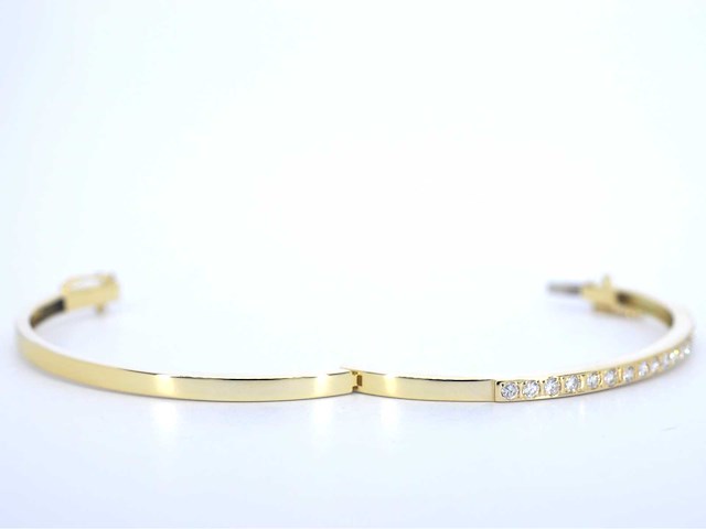 Gouden vaste armband briljant diamanten - afbeelding 9 van  9