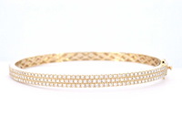 Gouden vaste armband met briljant geslepen diamant