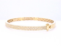 Gouden vaste armband met briljant geslepen diamant - afbeelding 3 van  8