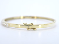 Gouden vaste armband met briljant geslepen diamanten - afbeelding 7 van  10