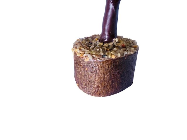 Goudkleurige boom sculptuur - gedecoreerd met authentieke citrine stenen - afbeelding 5 van  5