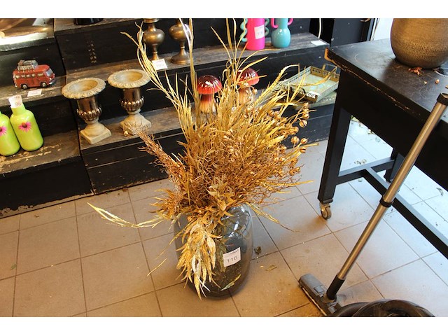 Goudkleurige kunstplanten in pot hoogte ca. 120 cm. - afbeelding 1 van  2