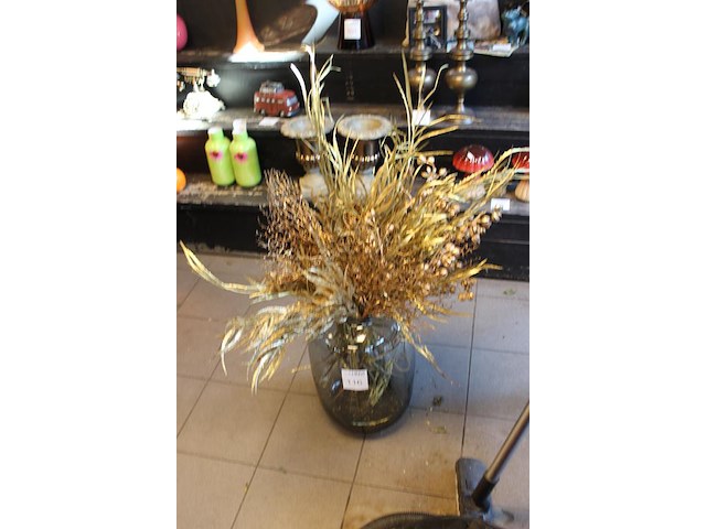 Goudkleurige kunstplanten in pot hoogte ca. 120 cm. - afbeelding 2 van  2