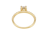 Goudkleurige pavé ring met briljanten - afbeelding 5 van  6