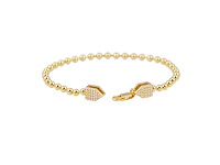 Goudkleurige ronde armband met briljanten - afbeelding 2 van  2