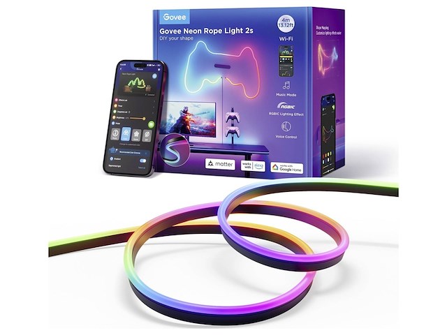 Govee neon-lichtslinger 2s zwart (4 m) - afbeelding 4 van  4