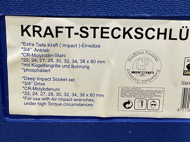 Gp werkkstatt - kracht doppenset 8-delig - afbeelding 6 van  6