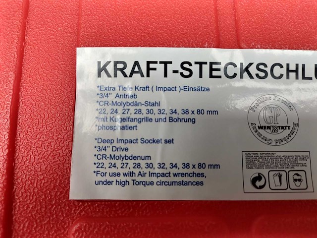 Gp werkstatt - krachtdoppenset 3/4" - afbeelding 3 van  6