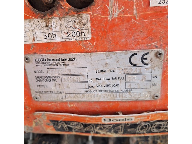 Graafmachine 1,1t binnendraaier, kubota, u10-3 vhg, 2015 - afbeelding 4 van  28