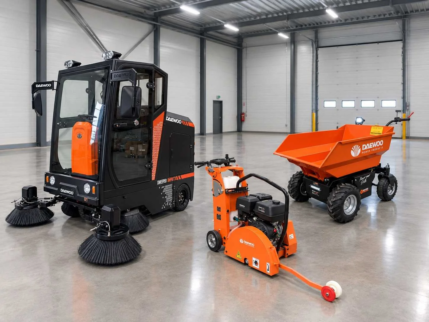 Graafmachines, opslagtenten, robotmaaiers, en reinigingsmachines