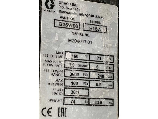 Graco merkur h15a doseerpomp / verfpomp - afbeelding 4 van  4