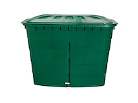 Graf 501207520 l vierkante regenton met deksel en kraan groen - afbeelding 1 van  3