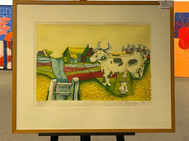 Grafiek “patty harpenau- koe in landschap “ - afbeelding 2 van  7