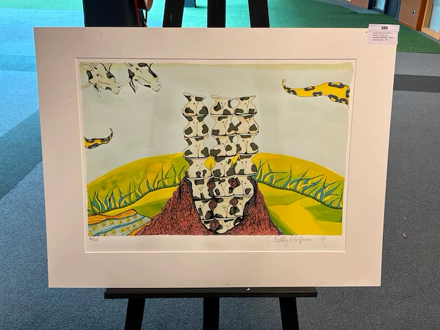 Grafiek “patty harpenau- koe op stapel iii” - afbeelding 1 van  6