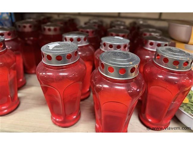 Grafkaarsen, rood, 85 branduren, 20 stuks - afbeelding 1 van  2