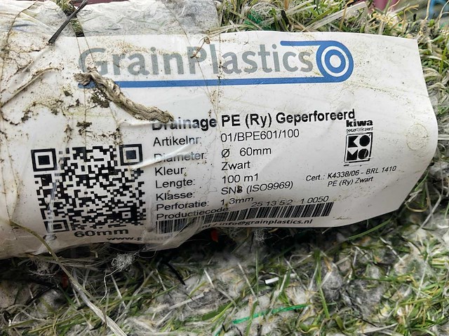 Grainplastics rol drainagebuis ø 60mm (10x) - afbeelding 4 van  4