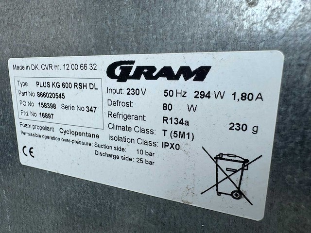 Gram - 600l - koelkast - afbeelding 4 van  4