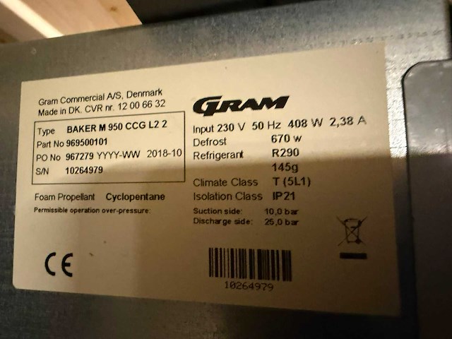 Gram - bakkerskast 950l - koelkast - afbeelding 6 van  6