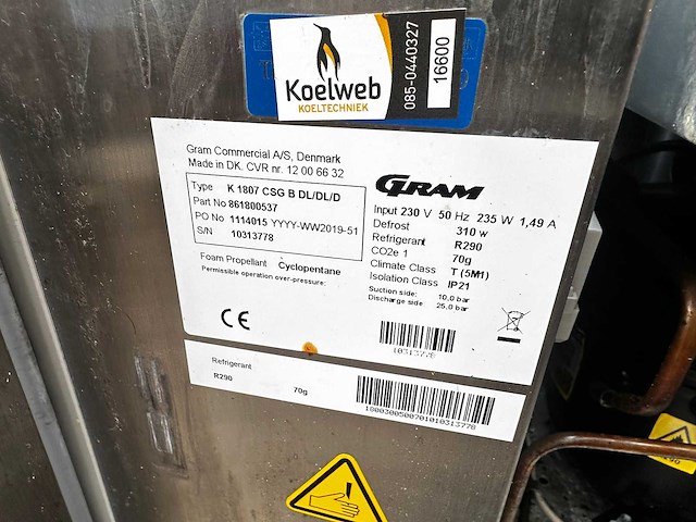 Gram - k 1807 csg b - koelwerkbank - afbeelding 3 van  3