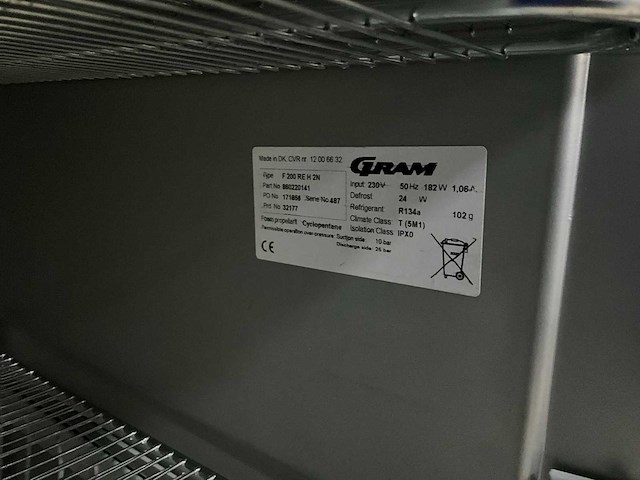 Gram f 200 re h rvs vrieskast - afbeelding 5 van  5