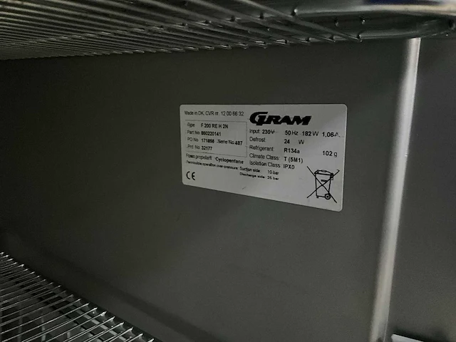 Gram f 200 re h rvs vrieskast - afbeelding 7 van  7
