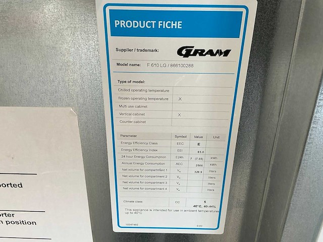 Gram f610 lg vrieskast (60x40) - afbeelding 8 van  8
