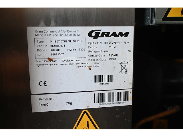 Gram k1807 csg sl dl/dl rvs koelwerkbank met ingebouwde saladière - afbeelding 8 van  8