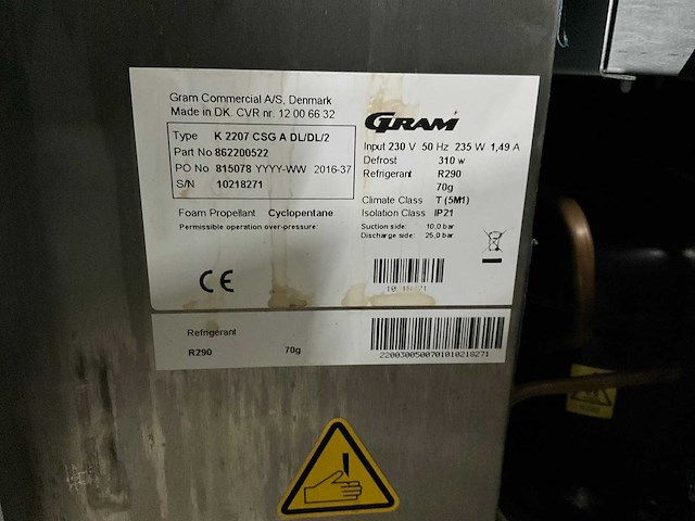 Gram k2207 csg a dl/dl/2 koelwerkbank - afbeelding 9 van  11