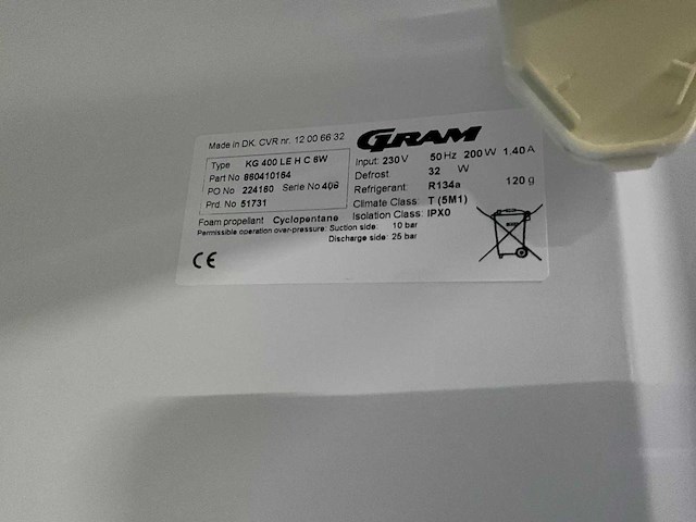 Gram kg 400 le h mobiele glasdeur koelkast - afbeelding 8 van  9