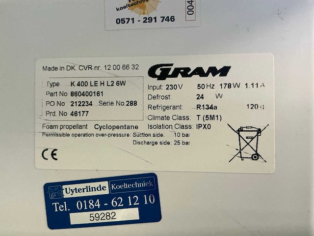 Gram koelkast (2x) - afbeelding 3 van  4