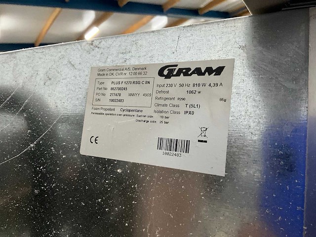 Gram plus f 1270 dubbeldeurs vrieskast - afbeelding 6 van  6