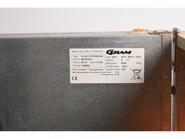 Gram plus k 1270 rsg 8n rvs dubbele koelkast - afbeelding 6 van  7