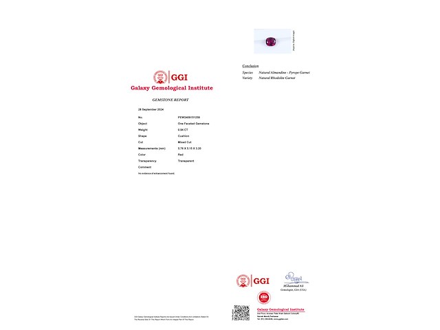 Granaat - 0.94 carat natuurlijke almandien pyroop granaat - afbeelding 2 van  4