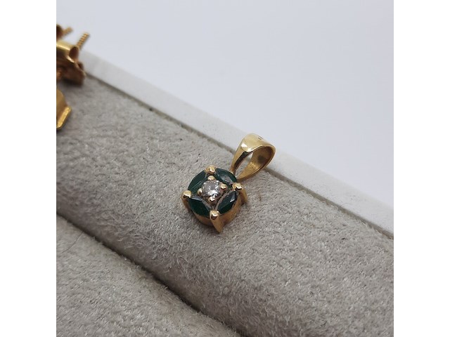 Granaatkralen collier, paar oorstekers en 1x hanger - afbeelding 10 van  19