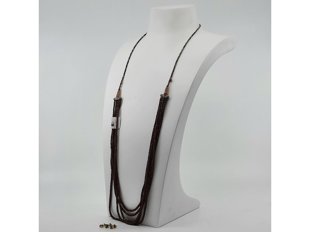 Granaatkralen collier, paar oorstekers en 1x hanger - afbeelding 1 van  19