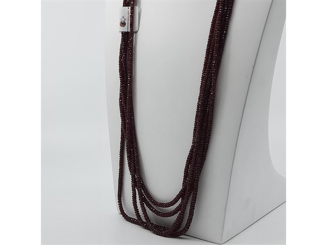 Granaatkralen collier, paar oorstekers en 1x hanger - afbeelding 13 van  19