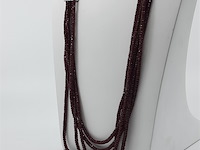 Granaatkralen collier, paar oorstekers en 1x hanger - afbeelding 13 van  19