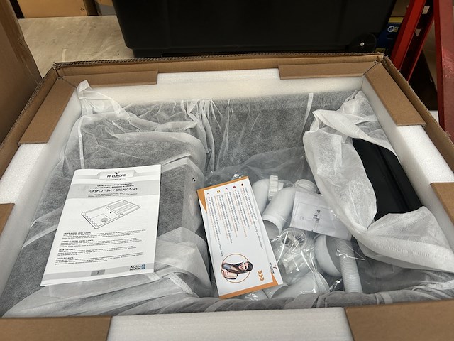 Granieten spoelbak met afvoerset, kraan en omkeerbare afdruip aqua marin, grspl02sw-sw, zwart - afbeelding 4 van  6